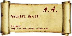 Antalfi Anett névjegykártya